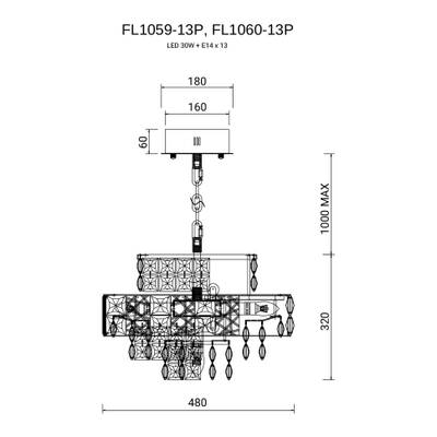 Люстра подвесная Majeste Gold FL1060-13P, E14х13