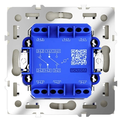 VLS020305 Проходной переключатель встраиваемый VOLTUM S70 двухклавишный 10А, (сталь). (ТМ Maytoni)