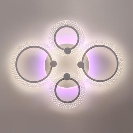 8017/60CL LEDIO LN25 белый/прозрачный металл/акрилл Потолочный светильник c подсв. осн. LED 60W 220V 3000-6000K MOLLY