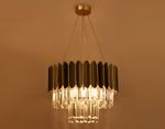 Подвесная люстра с хрусталем TR5297/7 DCH/GD черный хром/золото E14/7 max 40W D500*780