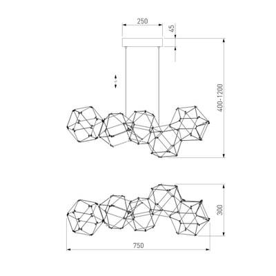 Подвесной светильник 90168/5 медь, LED