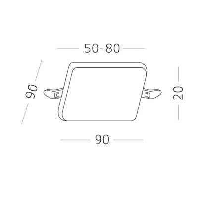 ST700.048.08 Св-к встр. Белый LED 1*8W 4000K 690Lm Ra80 120° IP20 L90xW90xH20 85-265V