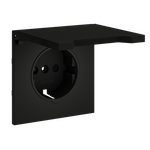 VLS000808 Накладка для розетки с заземлением, защитными шторками и крышкой, S70 (черный матовый). (ТМ Maytoni)