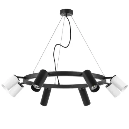 LR018874364 Люстра RULLO 8х50W GU10 ЧЕРНЫЙ/БЕЛЫЙ (571018+214436-4+214487-4)