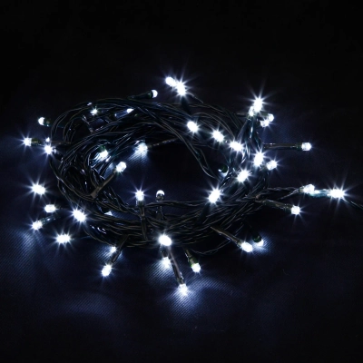 Новогодняя гирлянда нить белый 5 м IP20 400-001 белый, LED