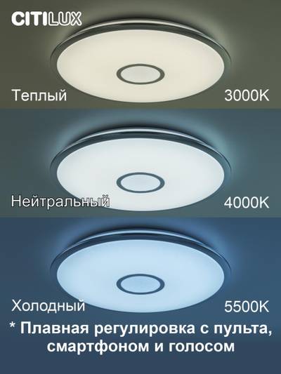 Citilux Старлайт Смарт CL703A80G Умная люстра Хром