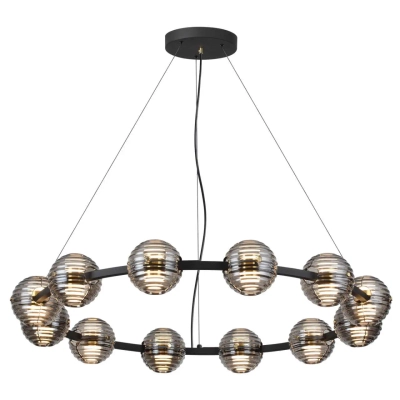 5041/120L L-VISION ODL24 545 черн./золото/дымчатый/металл/стеко Люстра LED 120W 4000К 9364Лм TRONI