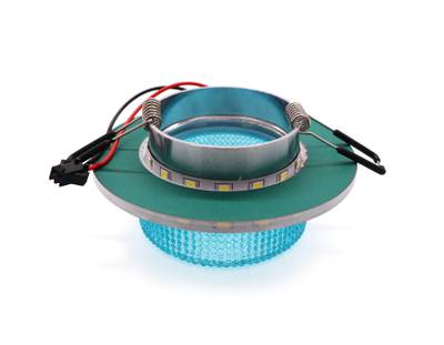 Встраиваемый точечный светильник TN351 CH/BL хром/голубой GU5.3+3W (LED COLD) D95*45