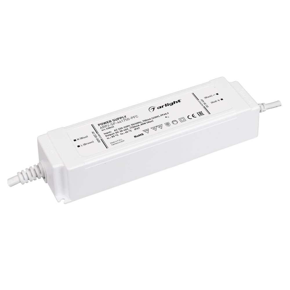 Блок питания ARPJ-SP-461750-PFC (80W, 30-46V, 1.75A) (Arlight, IP67 Пластик, 5 лет)