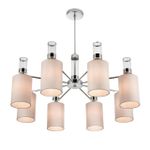6585/8 MODERNI LN25 хром/бежевый, металл/текстиль, стекло Люстра подвесная E14 8*40W 220V ARNIKA