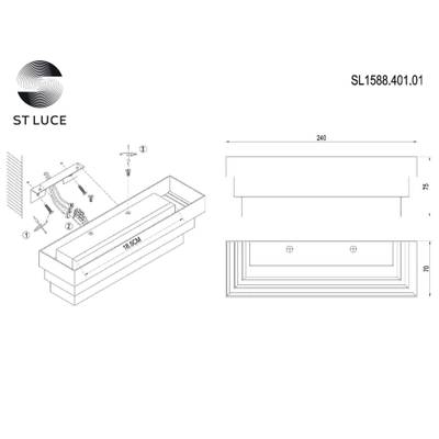 SL1588.401.01 Светильник настенный ST-Luce Черный/Белый LED 1*12W 4000K