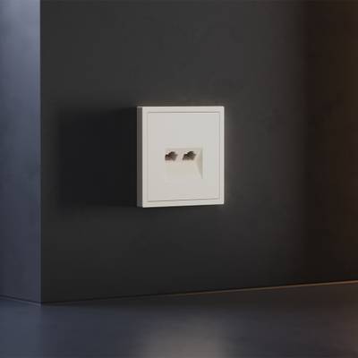 VLS001413 Накладка для розетки компьютерной двойной RJ45+RJ45 кат.6, S70 (хлопок). (ТМ Maytoni)