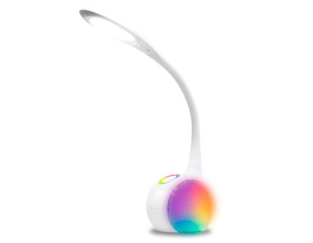 Светодиодная настольная лампа с RGB подсветкой DE532 WH белый LED 4200K+RGB 7.5W