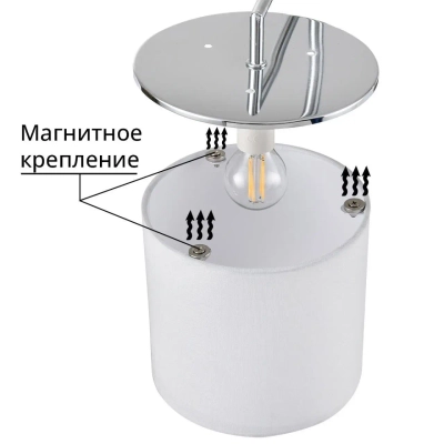 6591/1W CLASSI LN25 62 хром/белый, металл/текстиль Бра E14 1*40W 220V SUNTORI