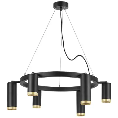 LR01637387340 Люстра RULLO 6х50W GU10 ЧЕРНЫЙ (571016+214437-3+214487-3+203440-6)