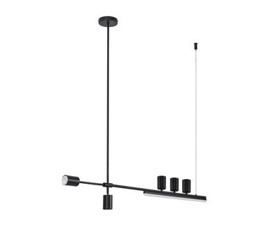 07618-150,19 Люстра Рия черный L150 h116/86/46 GU10 5*5W+Led 15W (4000K) (лампы в комплекте)