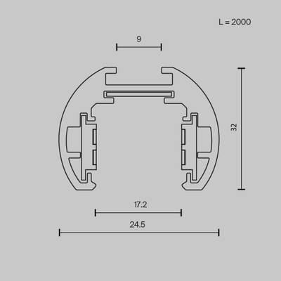 Шинопровод 2м Exility низкопрофильный подвесной круглый, TRXM034-R-412W. TM Maytoni