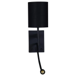 86210-9.2-001KT LED3W+E14 BK светильник настенный Reluce, E14+LEDх1