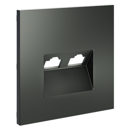 VLS001406 Накладка для розетки компьютерной двойной RJ45+RJ45 кат.6, S70 (титан). (ТМ Maytoni)