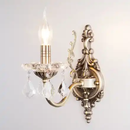 Бра с хрусталем 3281/1 античная бронза / прозрачный хрусталь, E14х1