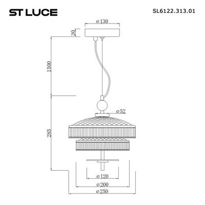 SL6122.313.01 Светильник подвесной ST-Luce Латунь/Прозрачный, Латунь LED 1*8W 3000K