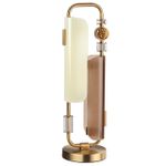 5467/10TL MODERN ODL_EX26 белый/коричневый/античная бронза/металл/стекло/декор металл Настольная лампа LED x 10W (5W*2) 3000K LION