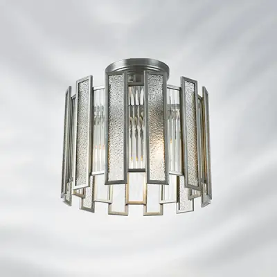 712044 Люстра AGAVE 3х40W E27 СЕРЕБРО С ПАТИНОЙ/ПРОЗРАЧНЫЙ Lightstar