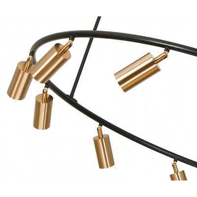 07615-12 Люстра Кайко черный/бронза d120 h20-80 GU10 12*5W