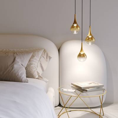 Подвесной светодиодный светильник со стеклянным плафоном 50256/1 LED золото