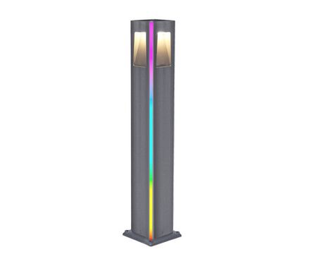 09210-F(220V),16(RGB) Светильник уличный Крисми серый 220V w12*12 h80 Led 4*3W (4000K) c пультом ДУ, Декоративная подсветка RGB.
