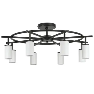 LR718368 Люстра RULLO 8х50W GU10 ЧЕРНЫЙ/БЕЛЫЙ (571718+214436-8)