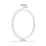 7661/32L MITRA LED SN 090 Светильник пластик/белый LED 32Вт 3000/4000K D400 IP40 OMEGA WHITE