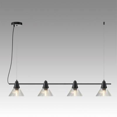 6595/4A MODERNI LN25 черный/прозрачный, металл/стекло Подвес E27 4*60W 220V CORNE