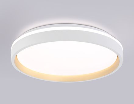 Потолочный светодиодный светильник с пультом FZ607 WH/GD белый/золото IP20 66W 3000K-6500K+RGB D490*85 (ПДУ ИК)