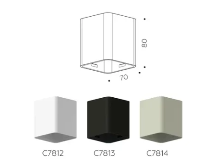 Корпус светильника накладной для насадок 70*70mm C7813 SBK черный песок 70*70*H80mm MR16 GU5.3