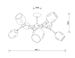 Люстра на штанге Arte Lamp SEPPIA A4211PL-8BK, 8хE27