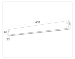 Светильник светодиодный диммируемый для шинопровода Magnetic 220V GL1282 BK черный IP20 18W 3000K-6400K 120° 452*25*42 (Без ПДУ)