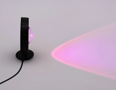 Атмосферная светодиодная настольная лампа с пультом DE8383 BK черный LED RGB 3W (ПДУ RGB)