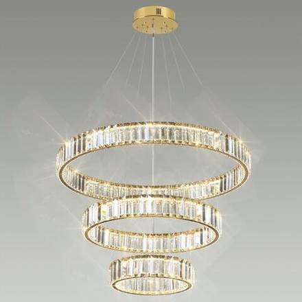 5015/88L L-VISION ODL23 607 золотой/прозрачный металл/хрусталь Люстра LED 88W 4000K 8800Лм VEKIA