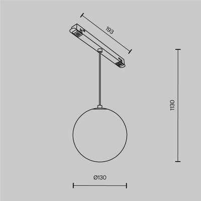 Трековый подвесной светильник Луна / Luna Exility 2700-6000K 5Вт 360° Dim Smart, TR039-4-5W3K-WW-DS. TM Maytoni