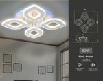 Потолочный светодиодный светильник с пультом FA8841/4 WH белый 3000K/4200K/6400K 80W 500*500*80 (ПДУ РАДИО 2.4G)