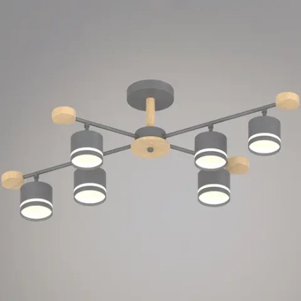 78730-0.3-06 GX53 GREY+WOOD светильник потолочный Reluce, GX53х6