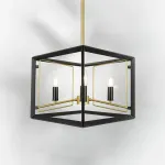 713447 Люстра REGOLO 4х40W E14 ЧЕРНЫЙ МАТОВЫЙ/ЗОЛОТО Lightstar