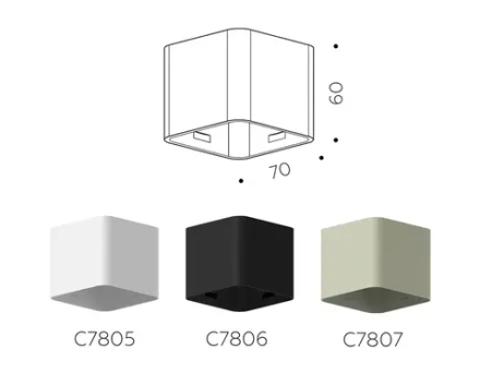 Корпус светильника накладной для насадок 70*70mm C7806 SBK черный песок 70*70*H60mm MR16 GU5.3