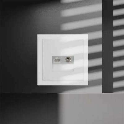 VLS060702 Розетка телевизионная встраиваемая VOLTUM S70 TV+RJ45 кат. 6, (белый матовый). (ТМ Maytoni)