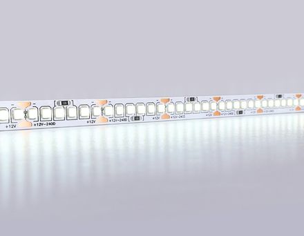 Светодиодная лента GS1403 2835 240Led/ 17W m/ 12V IP20 6500K/ 5000*10*1.2mm/ кратность резки 25mm (2 конт.)