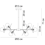 Люстра на штанге Arte Lamp PEACOCK A1369SP-15SG, 15хG9