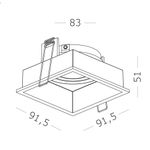 ST261.518.01 Св-к встр. Белый GU10 1*50W IP20 L91,5xW91,5xH5,2 220V Без ламп