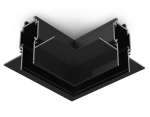 Коннектор угловой для встраиваемого шинопровода под ГКЛ 13мм Magnetic 48V 10mm GL1971 BK черный 100*100