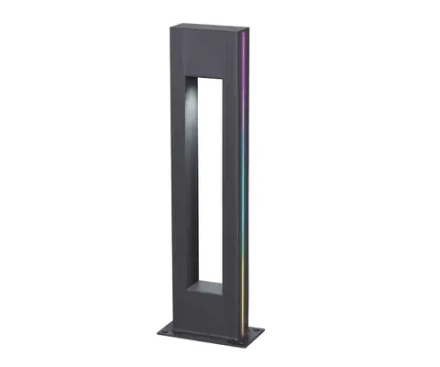 09208-F(220V),16(RGB) Светильник уличный Грайни серый 220V w18*8 h80 Led 5W (4000K) c пультом ДУ, Декоративная подсветка RGB.